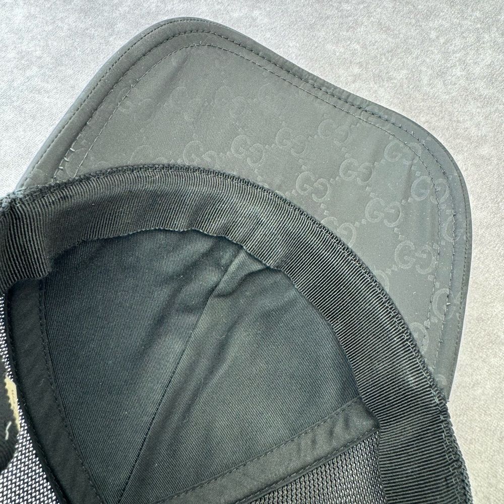Gucci Black Gg Mesh Baseball Cap Hat Small - Picture 12 of 16